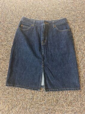 The Limited Blue Denim Jean Skirt Front Slit Size 8